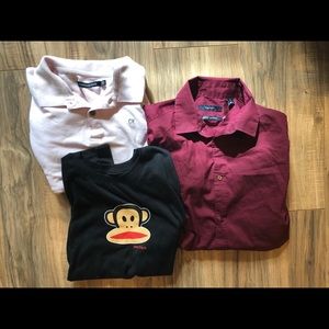 Bundle of boys tops as 14-18